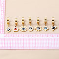 Gold Huggie Hoop Evil Eye Drop Earrings 7 Shape Styles view 4