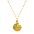 Mermaid Tail Round Disc Pendant Necklace Gold or Steel Tone view 5