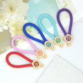 Braided Rope Zhao Charm Keychain Rhinestone Metal Pendant view 1