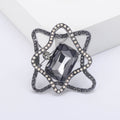 Orbital Crystal Frame Brooch in Green Clear Champagne or Gray view 9