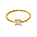 Twisted Square Solitaire Ring in Gold Tone Sizes Six to Eight view 5