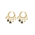 Gold Star Charm Huggie Hoop Earrings Statement Jewelry Design view 5