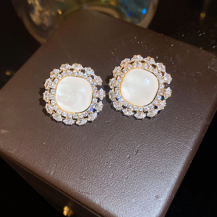 Pearl And Flower Gold Tone Earrings In Seven Styles