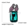Crystal Parrot Pair Brooch With Pearl Accent for Jackets Scarves and Lapels view 6