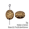 Textured Oval Beads in Antique Brass and Gold Tone view 5