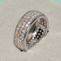 Two Tone Wide Band Rings with Rows of Clear Stones view 6