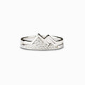 White Gold Mountain Peak Double Layer Pave Ring Alloy view 5