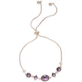 Purple Crystal Slider Bracelet Butterfly Flower Oval Styles view 5