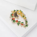 Colorful Flower Basket Brooch With Crystal Accents view 2