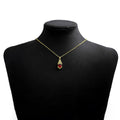 Gold Pixiu Red Stone Necklace Bracelet Charm Set Styles view 6