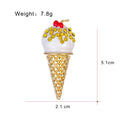 Yellow Ice Cream Crystal Metal Brooch Pin for Jackets and Lapels view 5