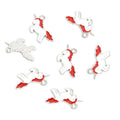 White Enamel Unicorn Charms with Colorful Mane and Tail view 4