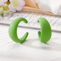 Colorful Matte Chunky C Shape Hoop Stud Earrings in Thirteen Colors view 5