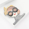 Acrylic Woman in Sunglasses Brooch with Striped Top view 3