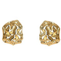 Gold Irregular Liquid Nugget Ear Clip Stud Earrings view 5