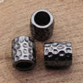 Hammered Cylinder Large Hole Beads in Two Finishes view 4