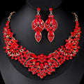 Black Silver Tone Flower Seven Designs Metal Necklace and Earring Set view 10