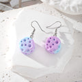 Silver Tone Gradient Cheese Novelty Resin Hook Earrings view 2