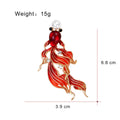 Red Gold Tone Goldfish Enamel Pearl Look Metal Brooch Pin view 2