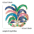 Multicolor Venetian Mask Brooch With Enamel Feather Plumes view 5