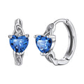Silver Heart CZ Twist Huggie Hoop Earrings Four Colors view 5