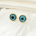 Gold and Silver Tone Glitter Eyeball Round Stud Earrings view 11