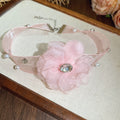 Sheer Floral Choker Necklaces with Crystal Center Flowers view 7