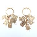 Gold Tone Mini Tarot Card Cluster Split Ring Keychain view 5
