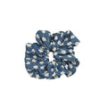 Blue White Floral Embroidered Fabric Scrunchie 3 Styles view 5