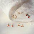 Mini Fruit Shape Cubic Zirconia Stud Earrings Five Styles Gold view 4