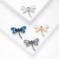 Acrylic Dragonfly Brooch in Metal with Translucent Wings and a Slim Crystal-set Body view 1