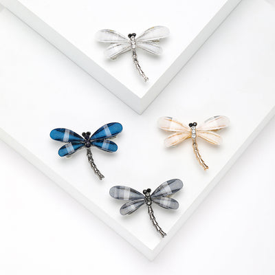 Acrylic Dragonfly brooch shown in the available finishes