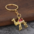 Metal Camel Keychain With Colored Saddle In Gold-Tone Or Silver-Tone view 8