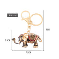 Enamel Rhinestone Elephant Keychain Metal Lucky Animal Charm view 2