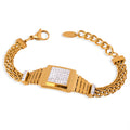Watch-Style Mesh Bracelet Square Face Shell Stripe Crystal view 5