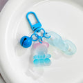Frosted Gummy Bear Charm Keychain With Bell And Acrylic Chain view 2