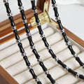 Black Bamboo Segment Beads Silver Metal Ball Necklace view 2