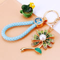 Pearl Center Daisy Keychains With Color and Braided Wrist Strap Options view 3
