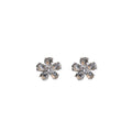 Silver Tone Clear Crystal Flower Necklace Or Stud Earrings view 5