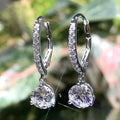 Colored Pear And Oval Stone Hinged Drop Earrings In Six Designs view 5