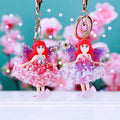 Crystal Flower Fairy Doll Keychains in Purple and Pink Options view 2
