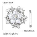 Pearl Flower Brooch with Clear or Multicolor Crystal Sprays view 6