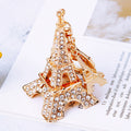 Jeweled Eiffel Tower Keychain with Multicolor Crystal Panels view 2