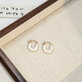 Enamel U Shape Huggie Hoop Earrings In Four Colors view 8
