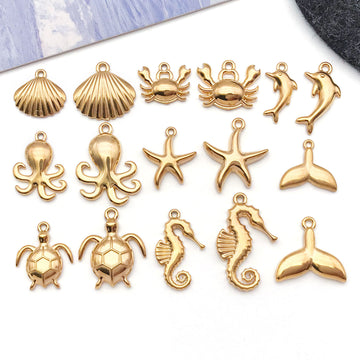 Yellow Octopus and Crab Metal Charms with 16 Listed Options