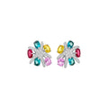 Colorful Crystal Floral Earrings in Drop and Stud Styles view 5