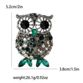 Crystal Owl Brooch In 6 Color Variants For Jackets and Scarves view 9