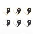 Yin Yang Heart Enamel Alloy Charm Pendants for Jewelry Making view 1