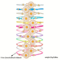Twelve Daisy Cord Bracelets Adjustable Multicolor Set view 4