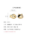 Gold-Tone Cat and Fish Mismatched Crystal Stud Earrings view 4